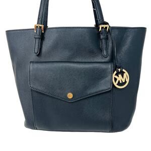 Michael Kors Small Tote Bag Black Gold Buckle Casual